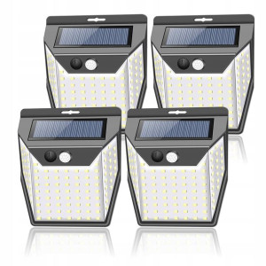Lampy Solarne Ogrodowe Detektor Ruchu 4 SZTUKI