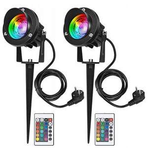 Ledmo Reflektory RGB Lampy Ogrodowe Z Pilotem 2SZT