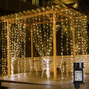 LEPRE Kurtyna Świetlna Lampki LED Dekoracyjne 3x3M