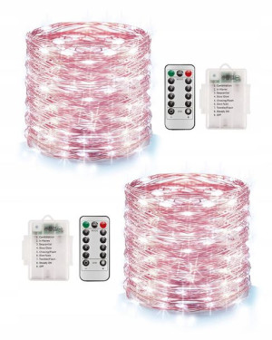 Lightnum Światełka Lampki 100 LED Z Pilotem 2-PACK