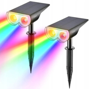 Linkind Reflektory Słoneczne Solarne Lampy RGB x2