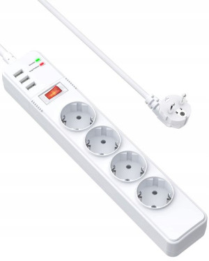 Listwa Zasilacz Przedłużacz Biurowy 4000W USB