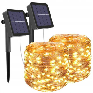 Lito Drut Lampki Światełka Solarne Oświetlenie 12M