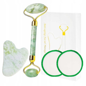 Masażer Gua Sha Roller Waciki Do Twarzy ZESTAW
