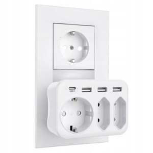 Massway Adapter Do Gniazdka Kontakt USB Ładowarka