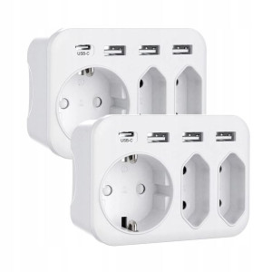 Massway Adapter Do Gniazdka Ładowarka USB ZESTAW