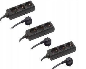 Master Przedłużacz Zasilacz 1,4M ZESTAW 3-PACK