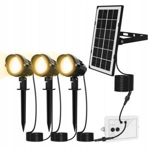 MEIKEE Reflektory Lampy Solarne Ogrodowe Wbijane