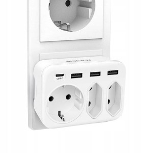 MSCIA Przenośne Gniazdko Adapter Z Ładowarką USB