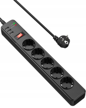 OnlyWin Przedłużacz 4000W USB Złącze 8w1 Listwa