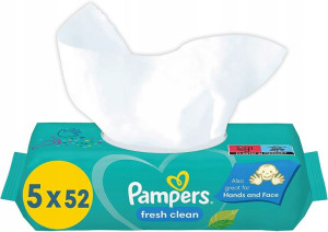 Pampers Baby Chusteczki Mokre Nawilżane 5x52 SZT