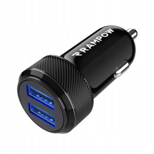 Rampow Ładowarka Samochodowa Adapter 24W 4.8A 2w1
