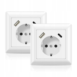 Schuko Gniazdko Z Ładowaniem USB-C ZESTAW 2 SZTUKI