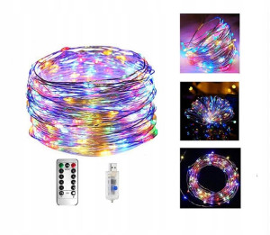 Sunlisky Kolorowe Lampki Kurtyna Światełka 300 LED