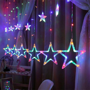 SUNSHINE Lampki Dekoracyjne Gwiazdki 138 LED 2M