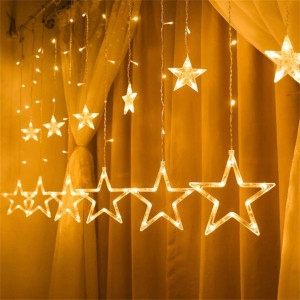 SUNSHINE SMILE Lampki Gwiazdki Kurtyna 138 LED 2M