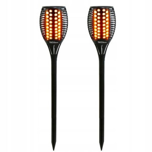 TEQStone Lampy Solarne Ogrodowe Pochodnie LED 2SZT