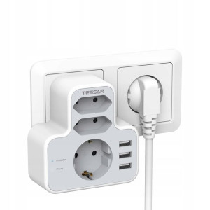 Tessan Adapter Gniazdko Z USB Ładowarka 6w1