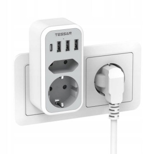 Tessan Adapter Gniazdko Ładowarka USB-C 6w1