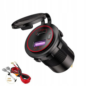 Thlevel Ładowarka Samochodowa KFZ QC3.0 PD USB-C