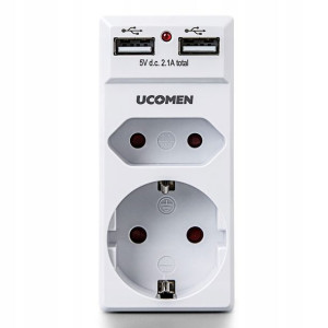 UCOMEN Adapter Do Gniazdka Ładowarka USB 2w1