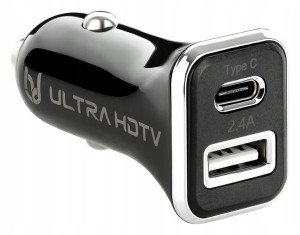 Ultra HDTV Ładowarka Samochodowa Adapter USB-C