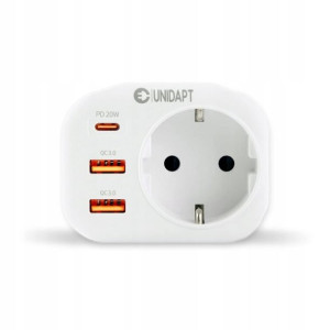 UNIDAP Adapter Gniazdka Szybkie Ładowanie USB 4w1