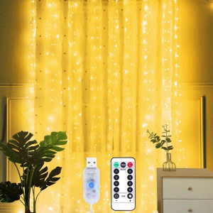 Yizhet Kurtyna Świetlna Świąteczna Lampki LED 3x2M