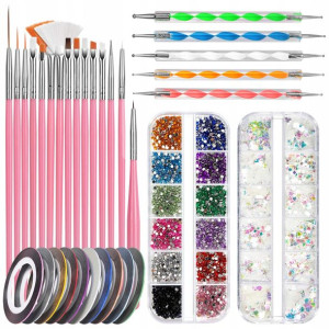 Zestaw Pędzle ZDOBIENIA Do PAZNOKCI Manicure