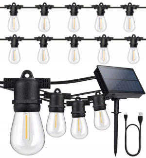 Girlanda solarna LED Lampki 20 m + 20x żarówka LED