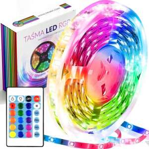 Taśma Led Samoprzylepna 5m Rgb Oświetlenie +pilot