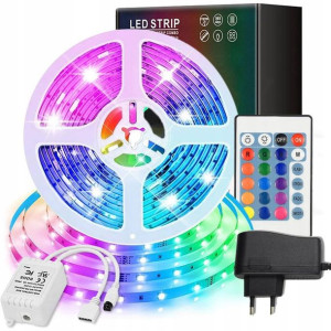 Taśma Led Rgb Smd Kolorowa Wodoodporna Pilot 5m
