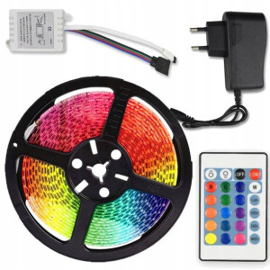 Taśma Led Rgb Smd Kolorowa Wodoodporna Pilot 5m