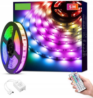 Taśma Led Smd Wodoodporna 5m Rgb Kolorowa + Pilot