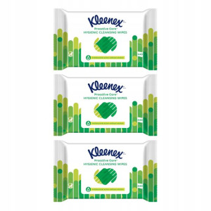 Chusteczki nawilżane KLEENEX antybakteryjne 3x 40s