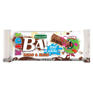 Baton dzieci BAKALLAND BA! Kids Kakao i Mleko 25g