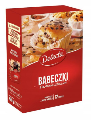 Babeczki z czekoladą DELECTA mieszanka ciasta 280g