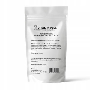 KWAS CYTRYNOWY 1000g Kwasek spożywczy czysty E330
