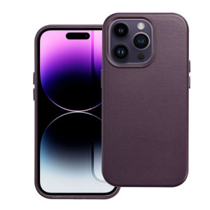 Leather Mag Cover Do Iphone 14 Pro Ciemny Fioletowy