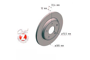 Tarcze Hamulcowe 2szt Chrysler Grand Voyager 07- T