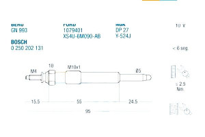Świeca Żarowa Ford 1.8tdi 98- Fae