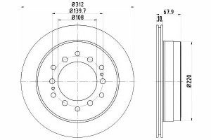 Tarcze Hamulcowe 2szt Toyota Tył Land Cruiser 3,0