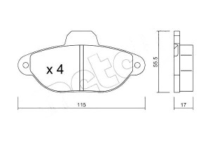 Klocki Hamulcowe Fiat Punto 1,1 93- Metelli
