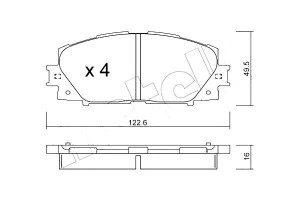 Klocki Hamulcowe Toyota Prius 1,8 09- Metelli