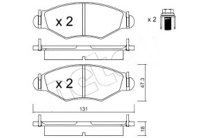 Klocki Hamulcowe Peugeot 206 1,4-1,9d 00- Metelli