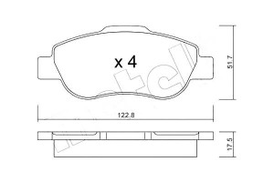 Klocki Hamulcowe Fiat Panda Van 04- Metelli