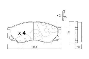 Klocki Hamulcowe Mitsubishi L200,l300 96- Metelli