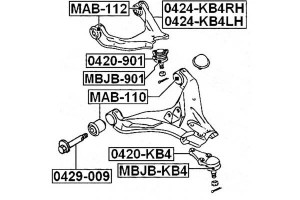 Tuleja Wahacza Mitsubishi Przód L200 Kb4t 4wd 2005