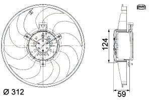 Wentylator Chłodnicy Hella 6395000593 A S0735