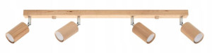 NOWOCZESNA LAMPA Plafon BERG 4 naturalne drewno